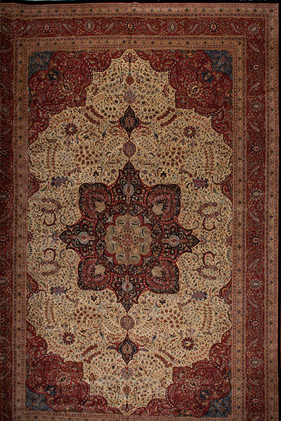 81530 Kashan Collection, Cream/Rust 